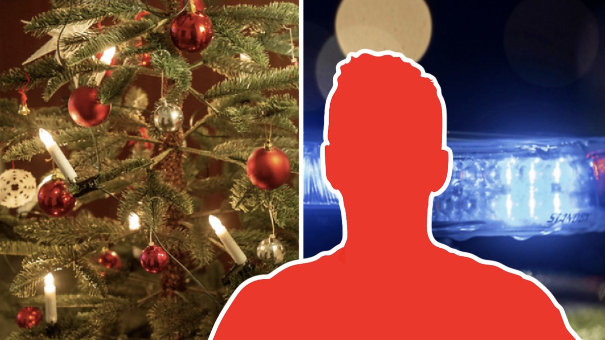 Två män ska ha misshandlat en man med en julgran.