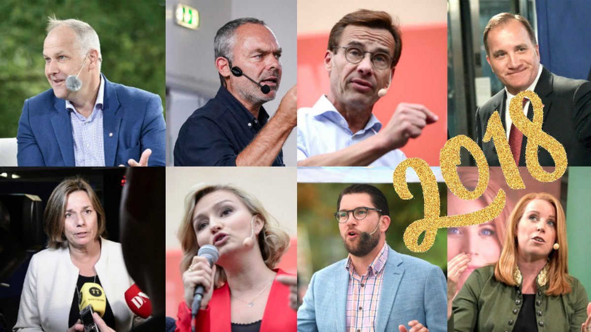 Annie Lööf, Jan Björkland, Annie Lööf, Jimmie Åkesson, Isabella Lövin, Ebba Busch Thor, Ulf Kristersson,Stefan Löfven. 