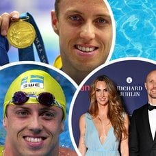 Lars Frölander under tidiga simkarriären, Lars Frölander och exfrun Ida Kjos och Lars Frölander 2024