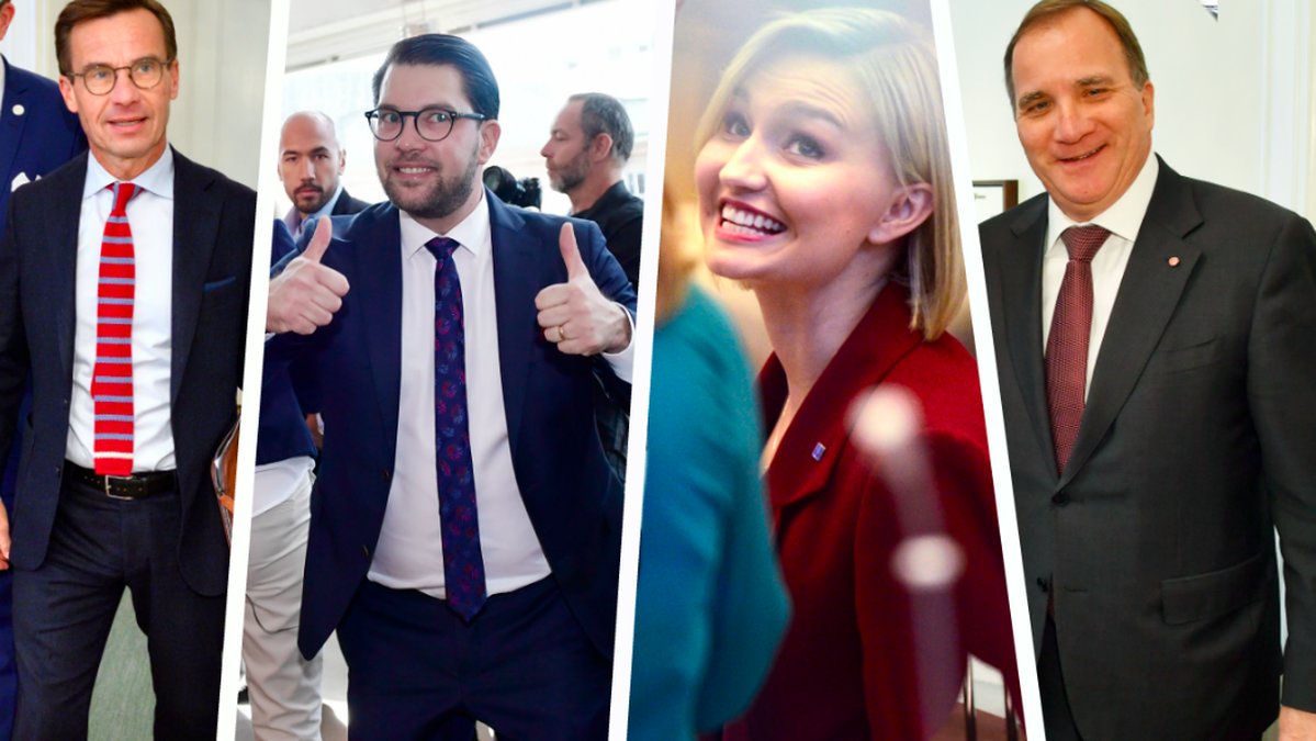 Kristersson, Åkesson, Busch Thor, Löfven. Montage. 