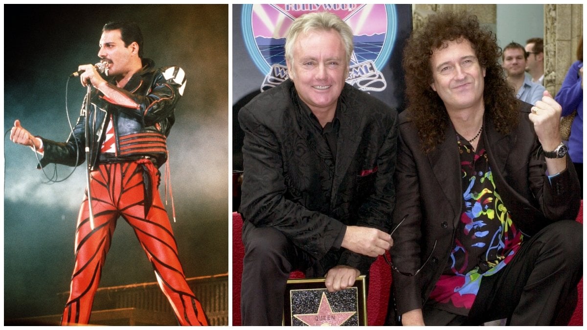 Freddie Mercury och Roger Taylor tillsammans med Brian May