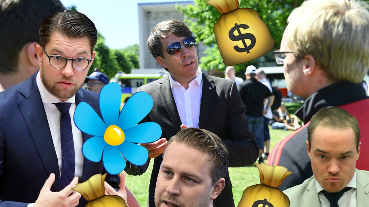 Jimmie Åkesson, Richard Jomshof, Kent Ekeroth och Mattias Karlsson i ett kollage.