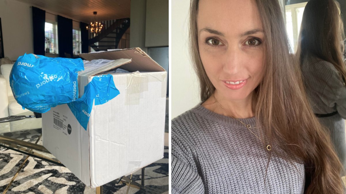 Ett paket kommer lastat med..? Gina blev minst sagt chockad när hon såg sitt paket och dess innehåll.