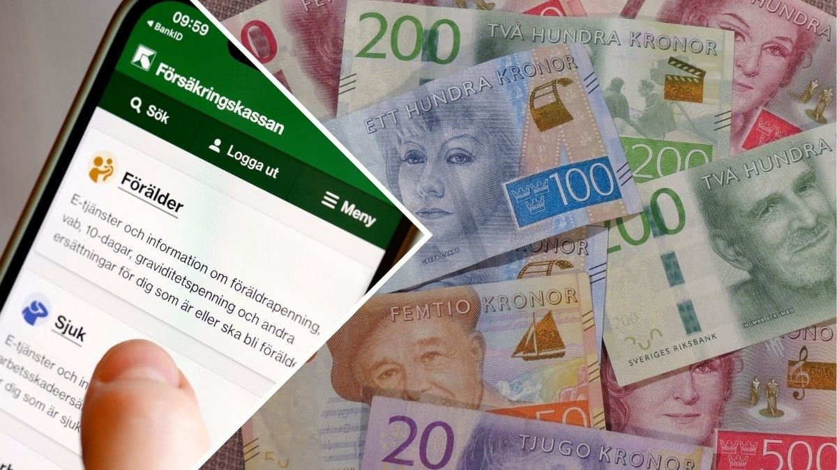 Försäkringskassans app och pengar.