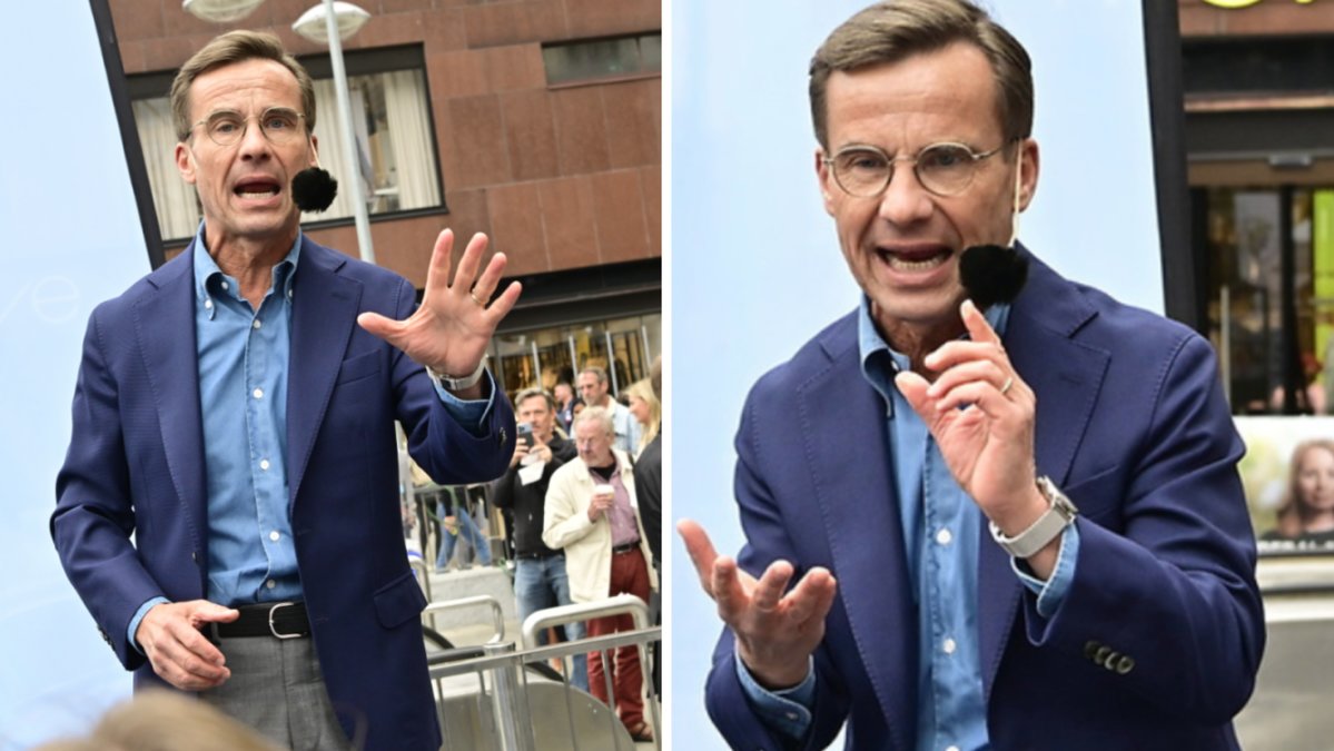 Ulf Kristersson valspurtade under lördagen.