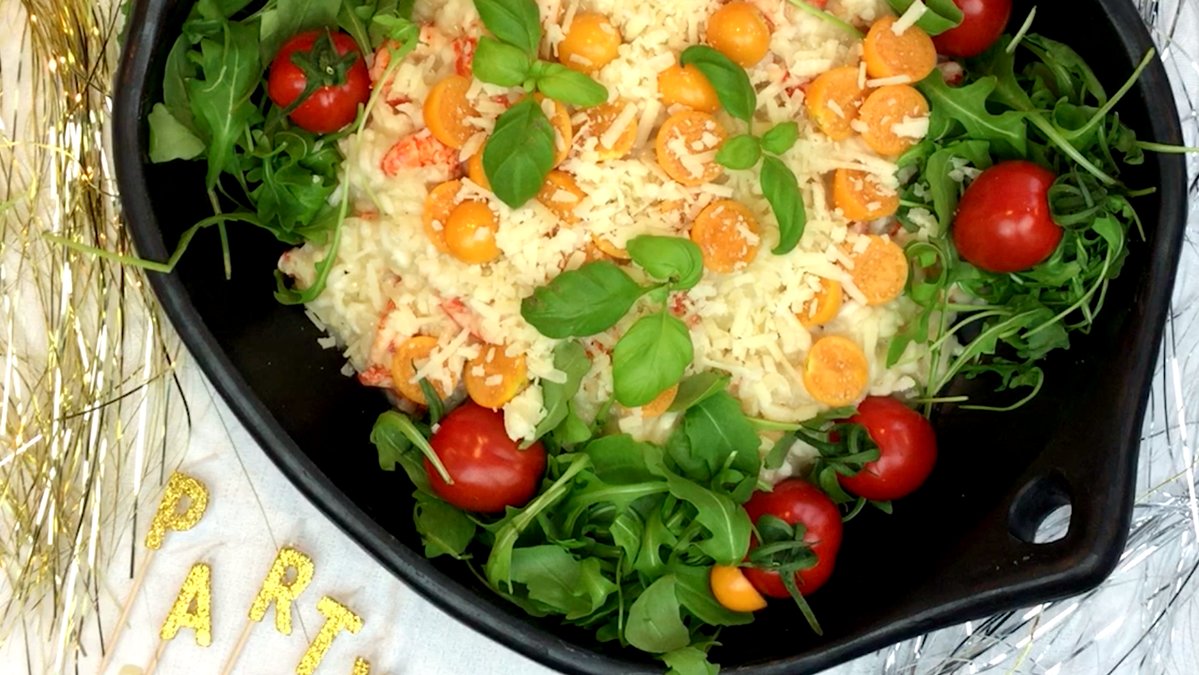 Risotto med kräftstjärtar