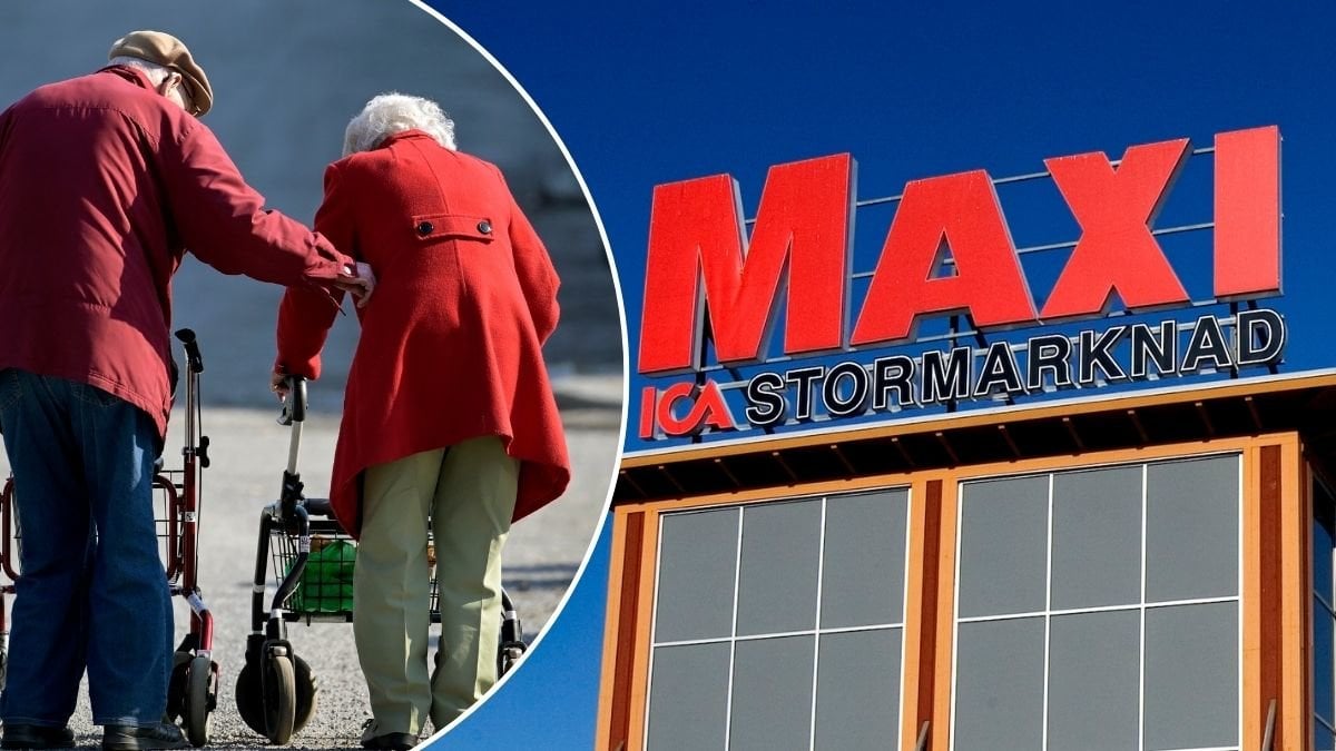 Bilder på Ica Maxi och pensionärer.