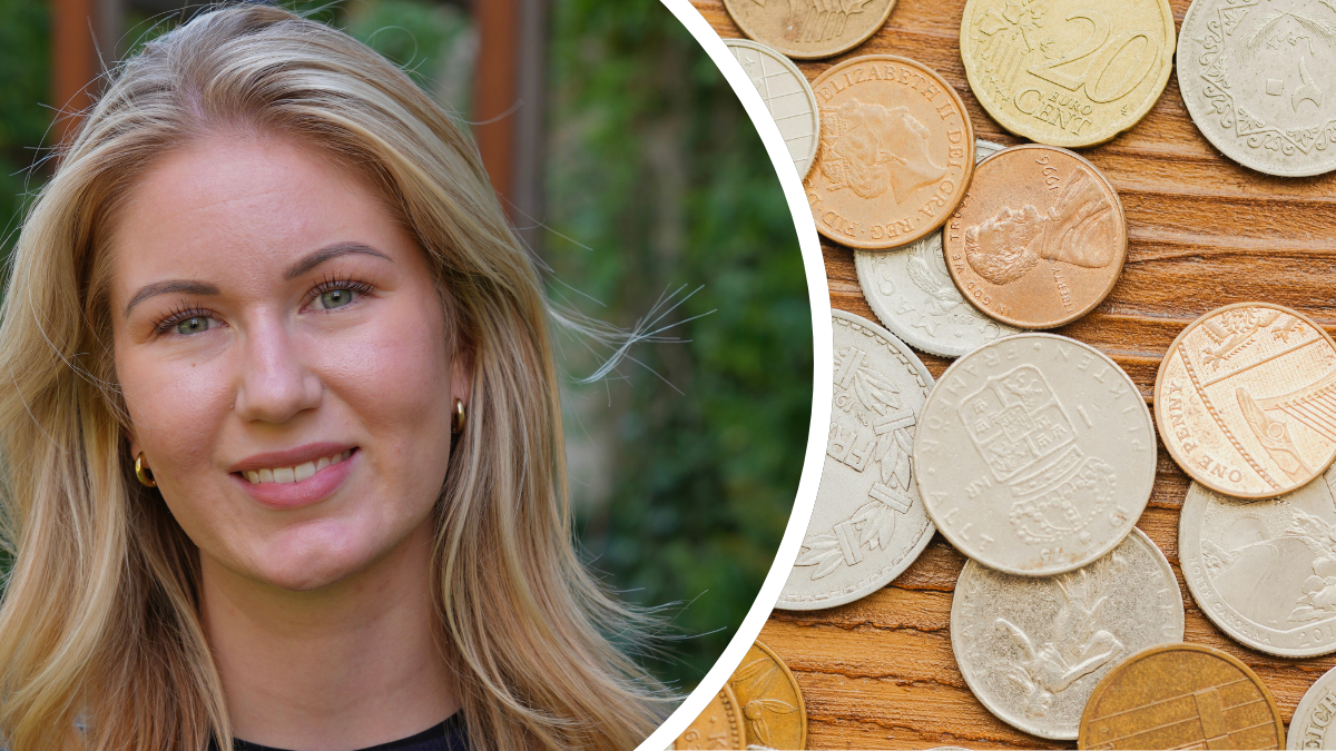 Emma Hedman vänster. Pengar till höger.