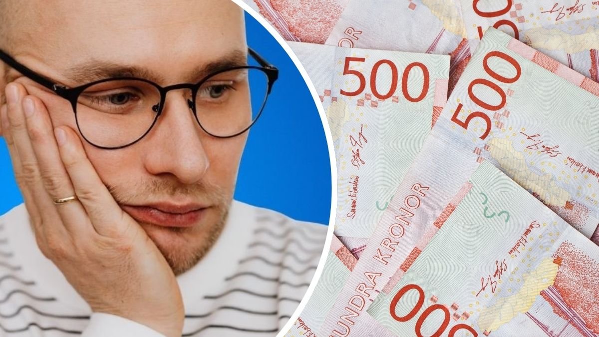 Bekymrad man och svenska femhundralappar