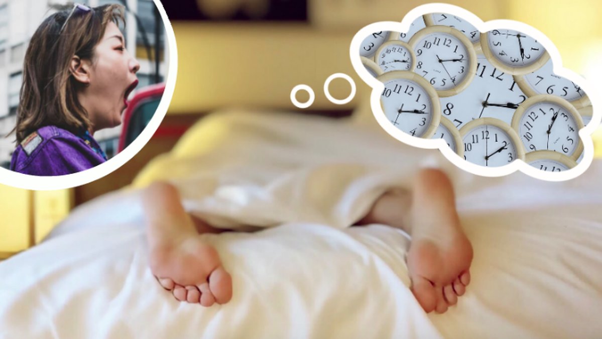 Tjej som gäspar, person som sover