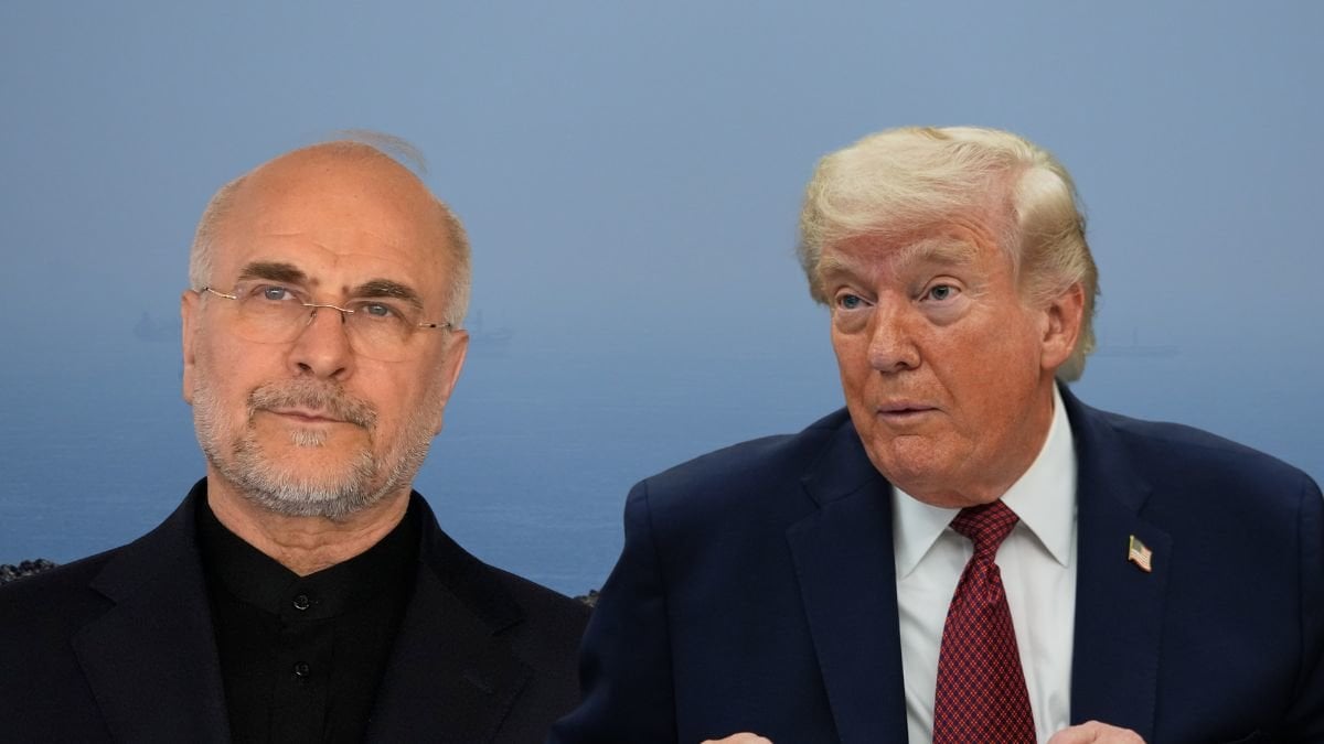 Mohammad Bagher Ghalibaf och Donald Trump.