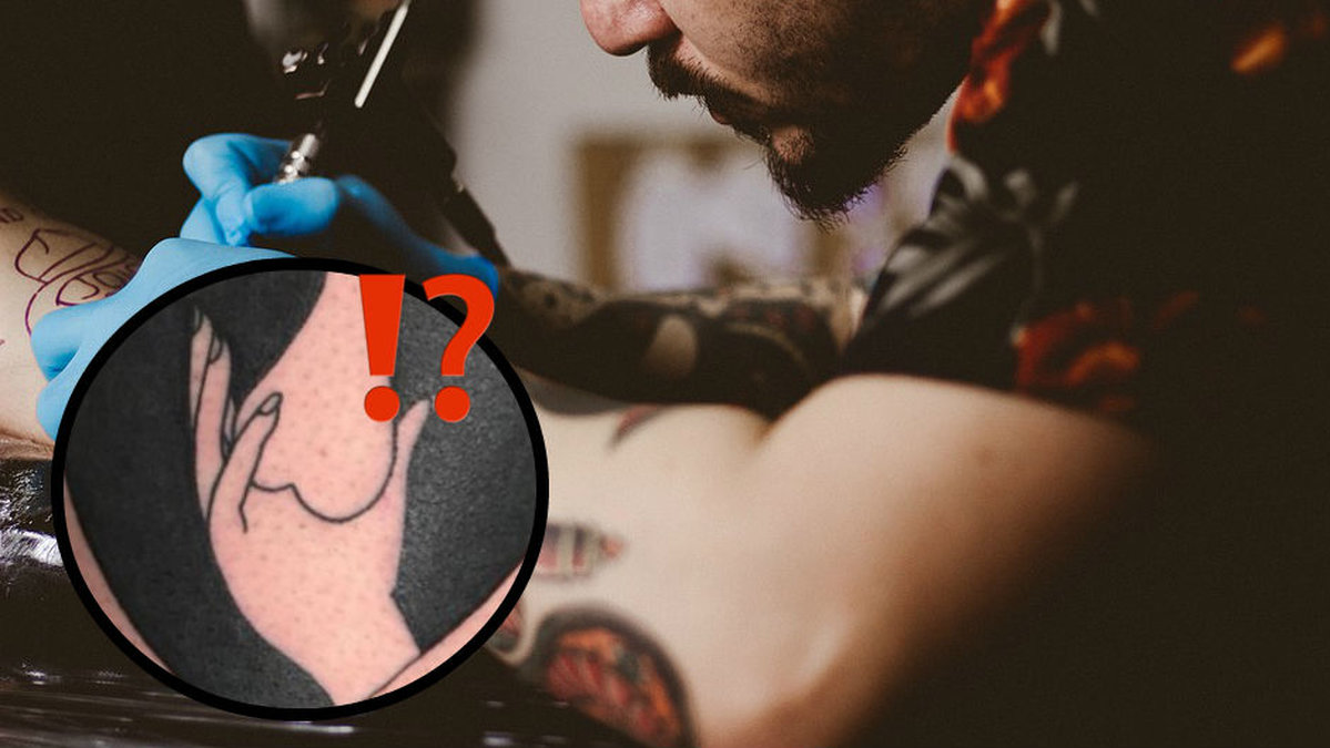 En person från USA ville tatuera in ett hjärta. Det slutade med att hens vision inte riktigt blev som tänkt. Hjärtat såg istället ut som en pung.