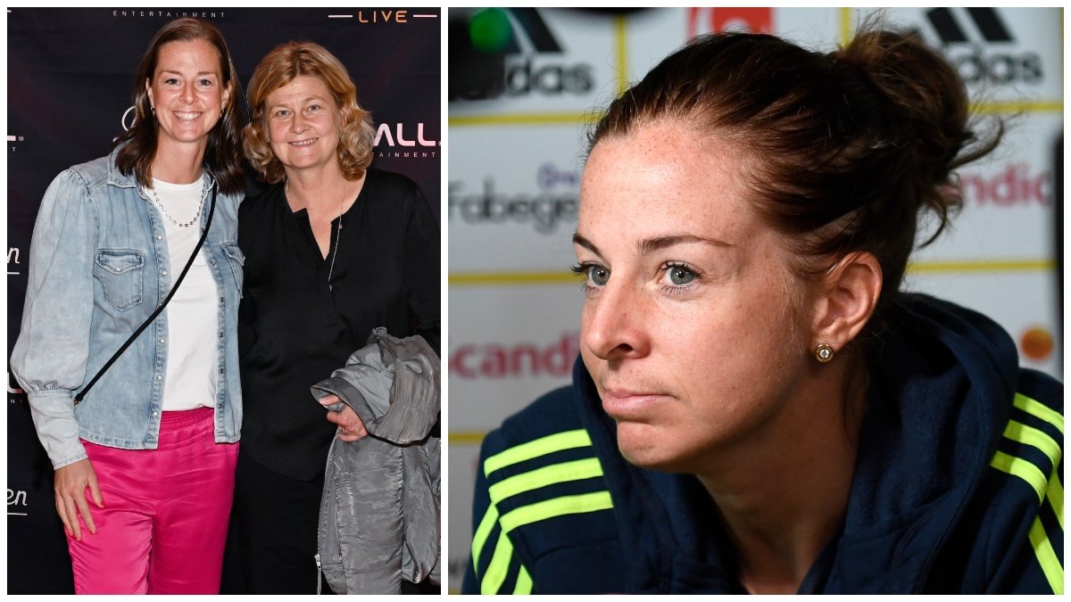 Lotta Schelin och frun Rebecca Schelin samt Lotta Schelin