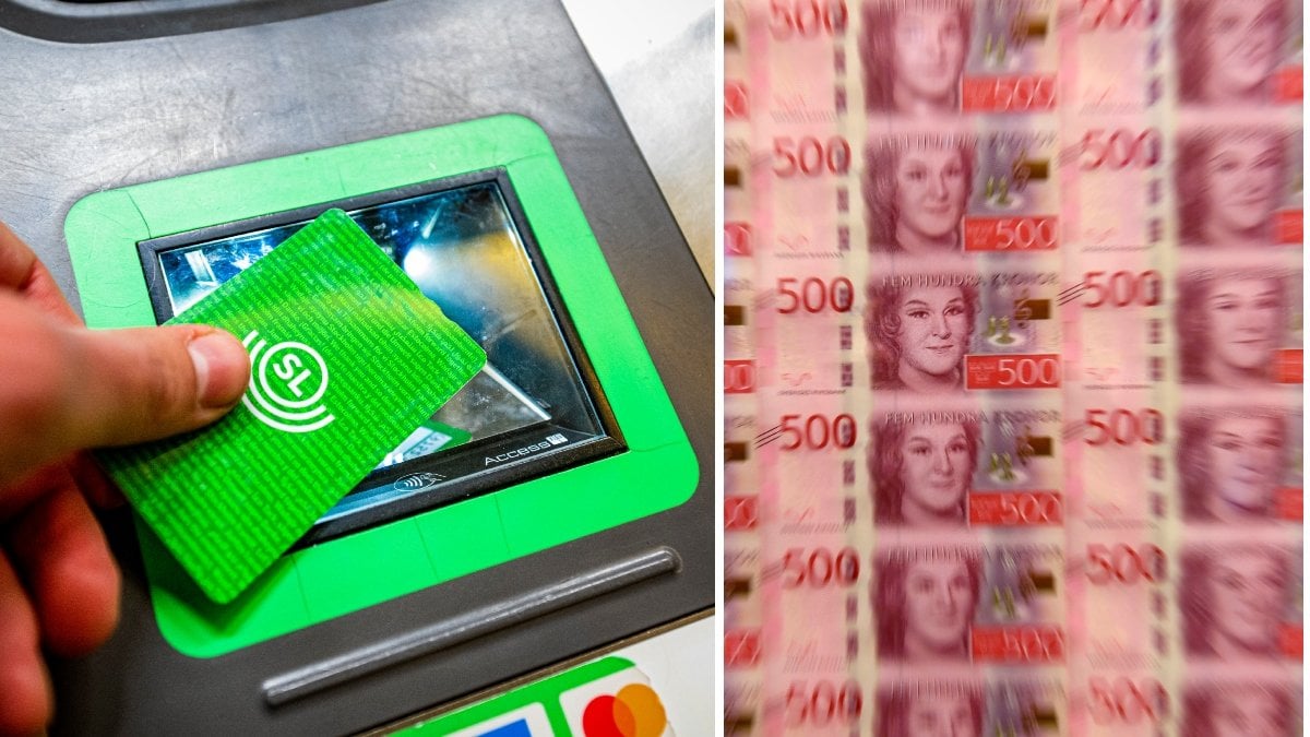 Bild på SL-kort och sedlar.