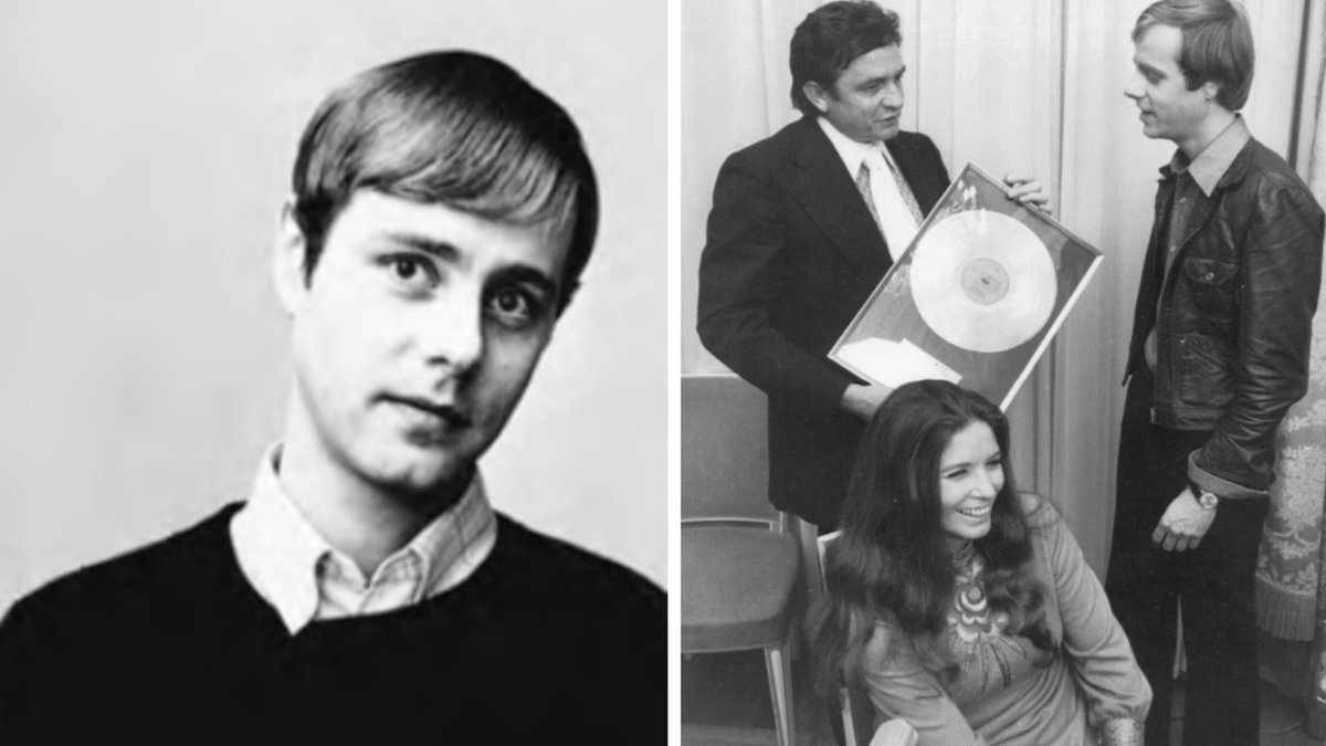 Amerikanske sångaren Johnny Cash och hans hustru June Carter med Klas Burling.