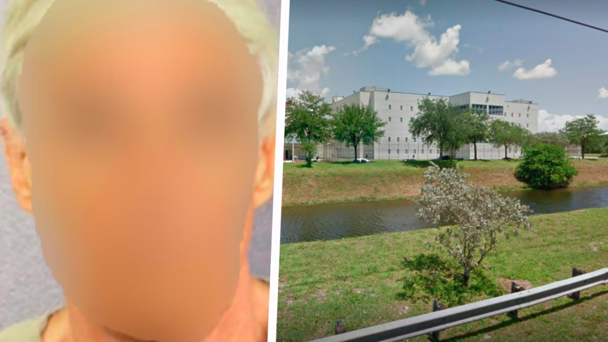 Blurrad bild på tv-profilen – en bild på häktet Paul Reins, Kollage. 