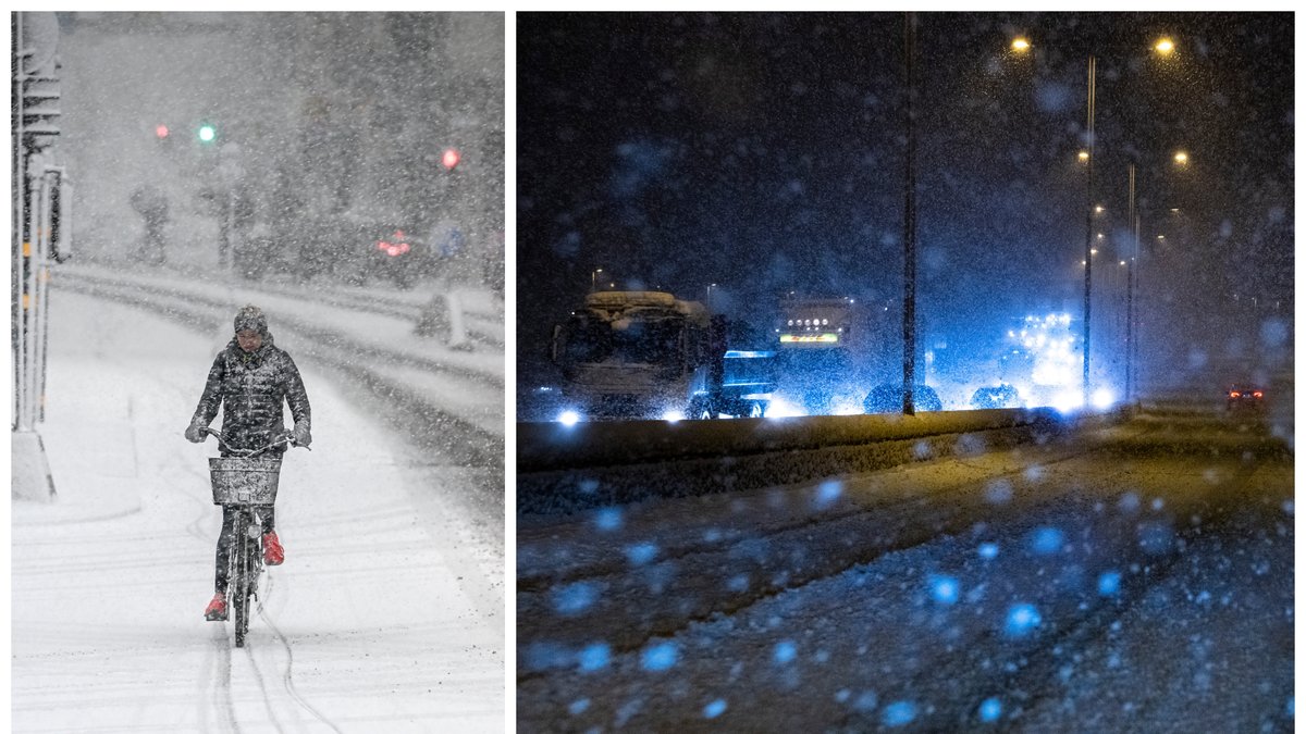 Snöovädret stället till det i trafiken.