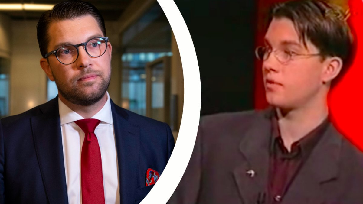 Jimmie Åkesson var med i lokal-tv efter valframgångarna 1998. 