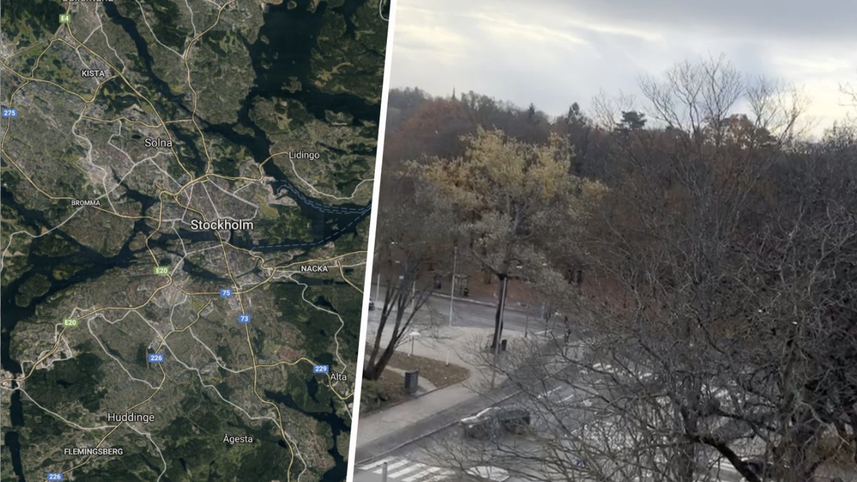 Den första snön har kommit till Stockholm