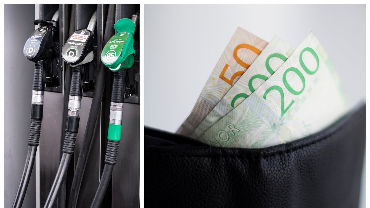 Bensinen blir billigare, medan priset på dieseln stiger.