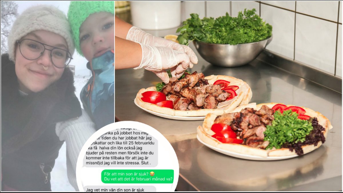 My och hennes son Julian. Chefen ger My sparken över sms.