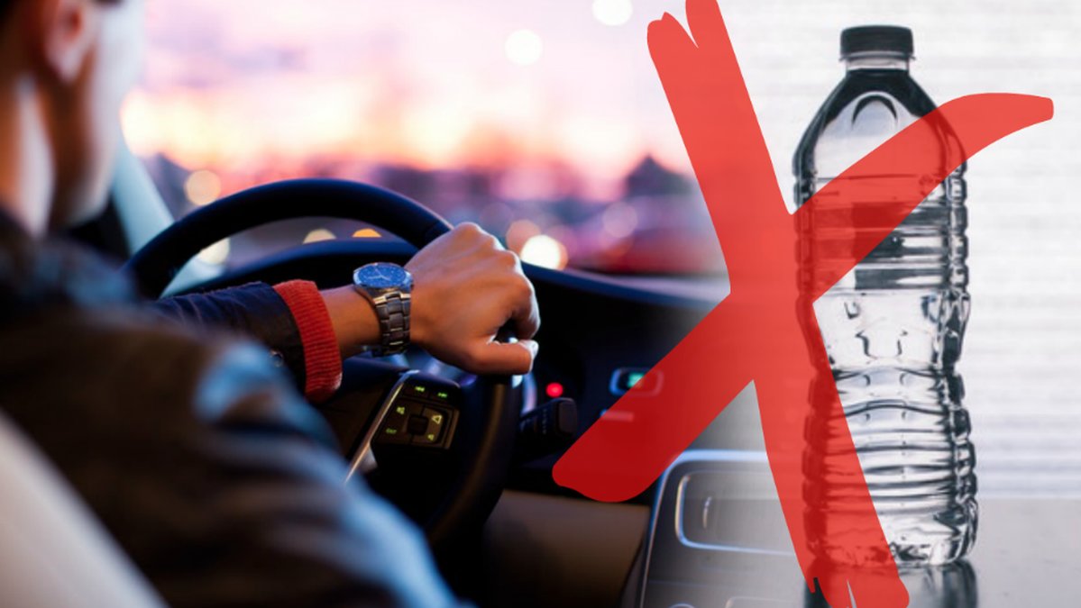 Det kan vara en direkt livsfara att ha en vattenflaska i bilen. 