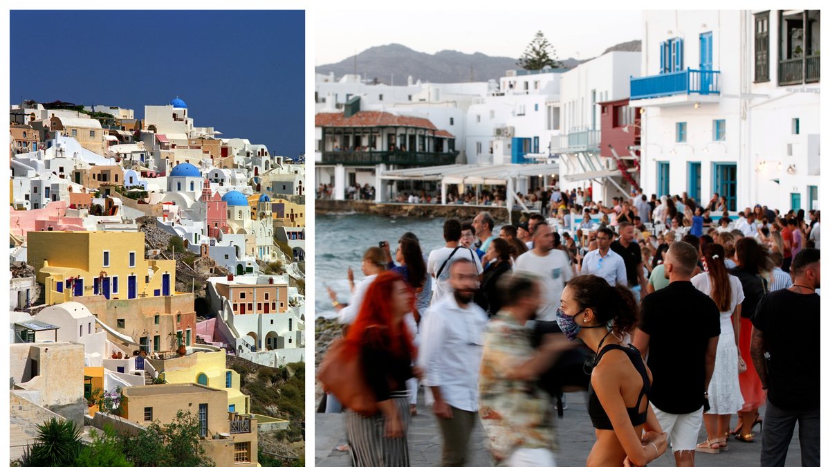 186 poliser skickas nu till öarna Mykonos och Ios – för att få kontroll på smittspridningen.