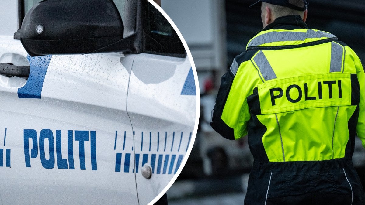 Polisbil dansk vänster. Dansk polis höger.