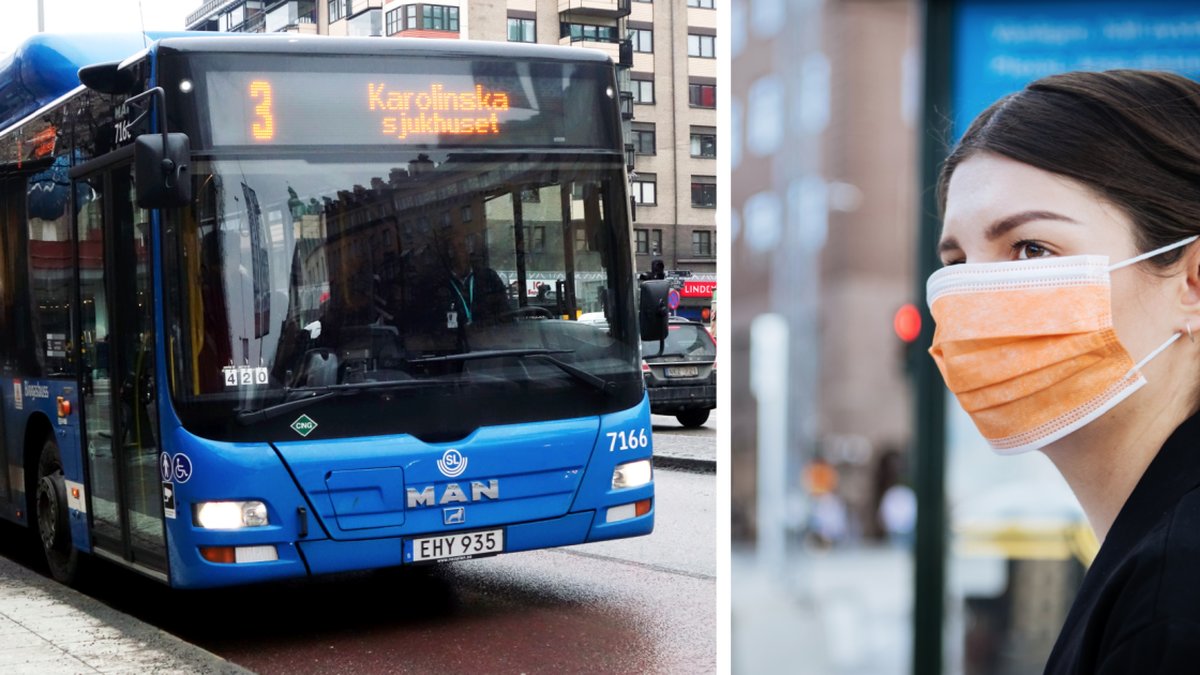 Munskydd på bussen