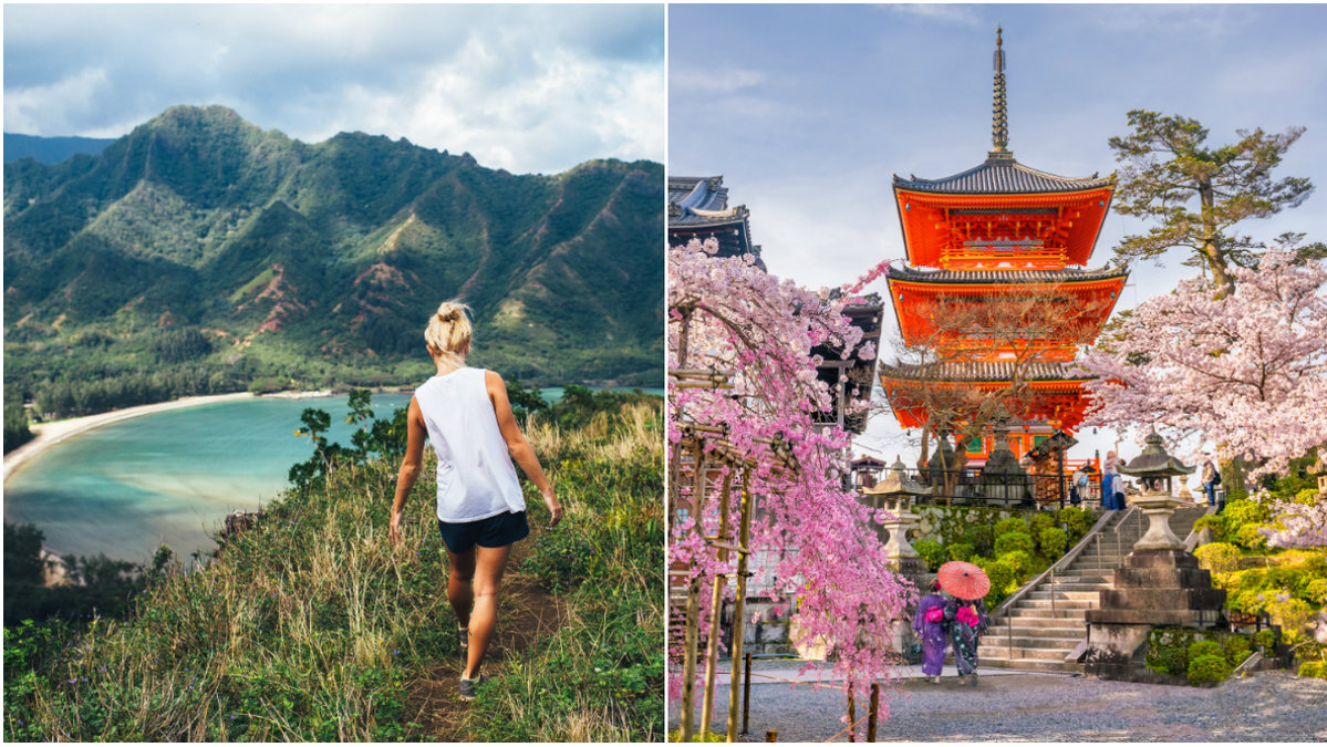 Hawaii och Japan är resmål att skriva upp på bucket list