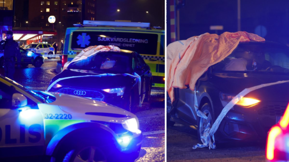 Bilen kraschade vid Gullmarsplan i södra Stockholm.