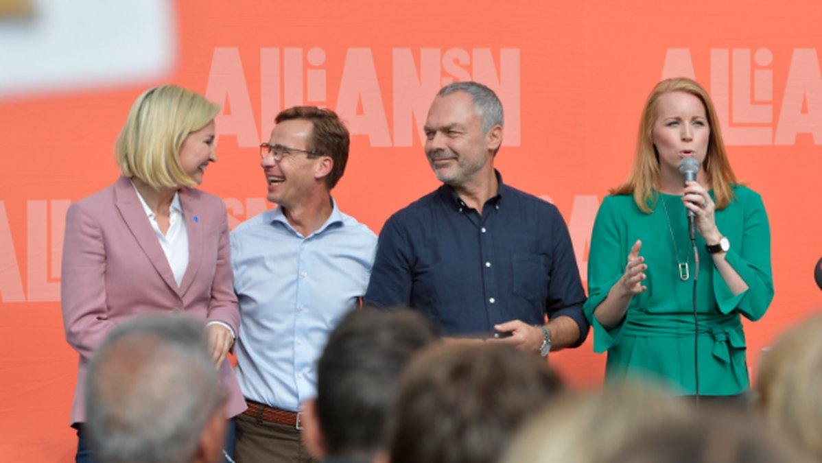 Ebba Busch Thor, Ulf Kristersson, Jan Björklund, Annie Lööf.