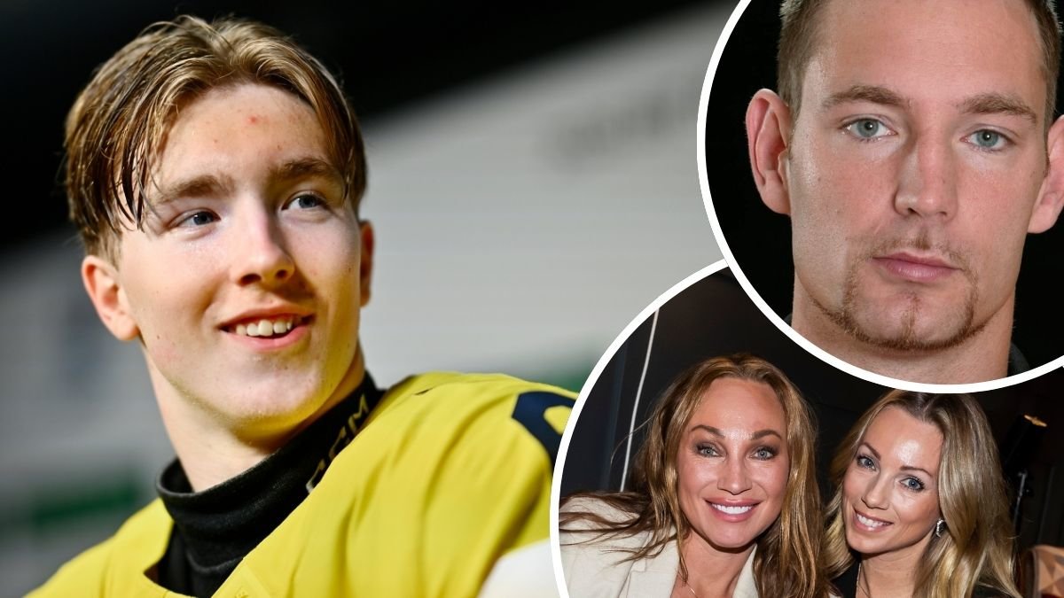 Viggo Björck, hans pappa Jesper Björck och hans mamma Caroline Björck med moster Charlotte Perrelli
