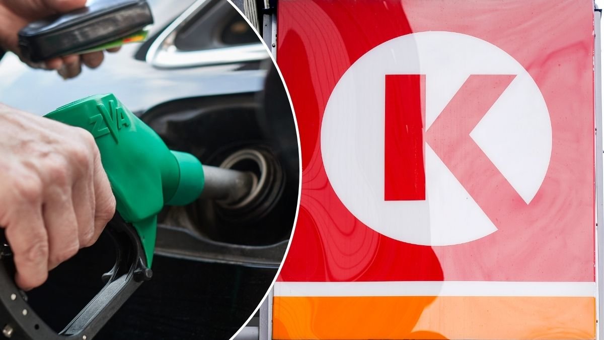 En som tankar och Cirkel K-skylt.