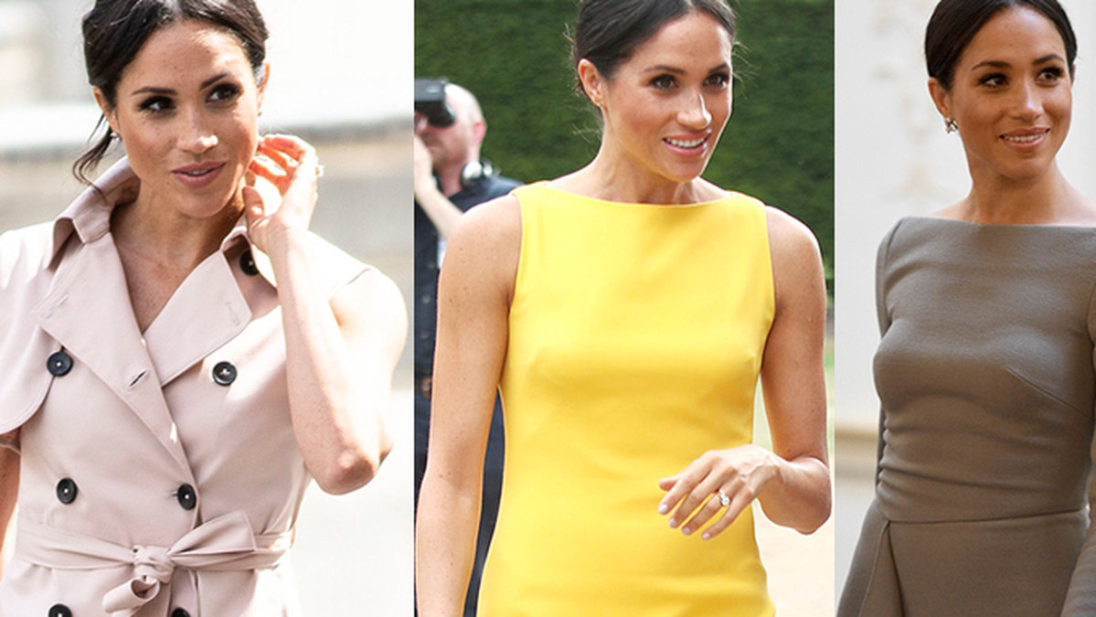 Meghan Markle i olika outfits. 