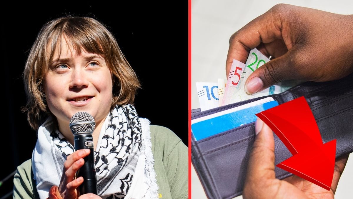 Greta Thunberg och kontanter. 