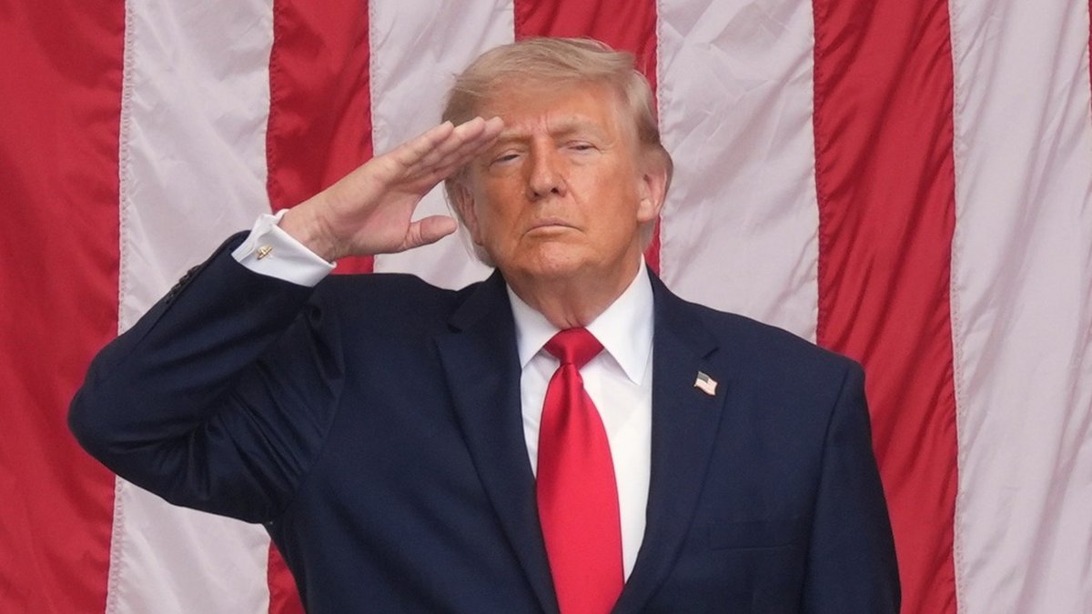 USA:s president Donald Trump under firandet av helgdagen memorial day i måndags.