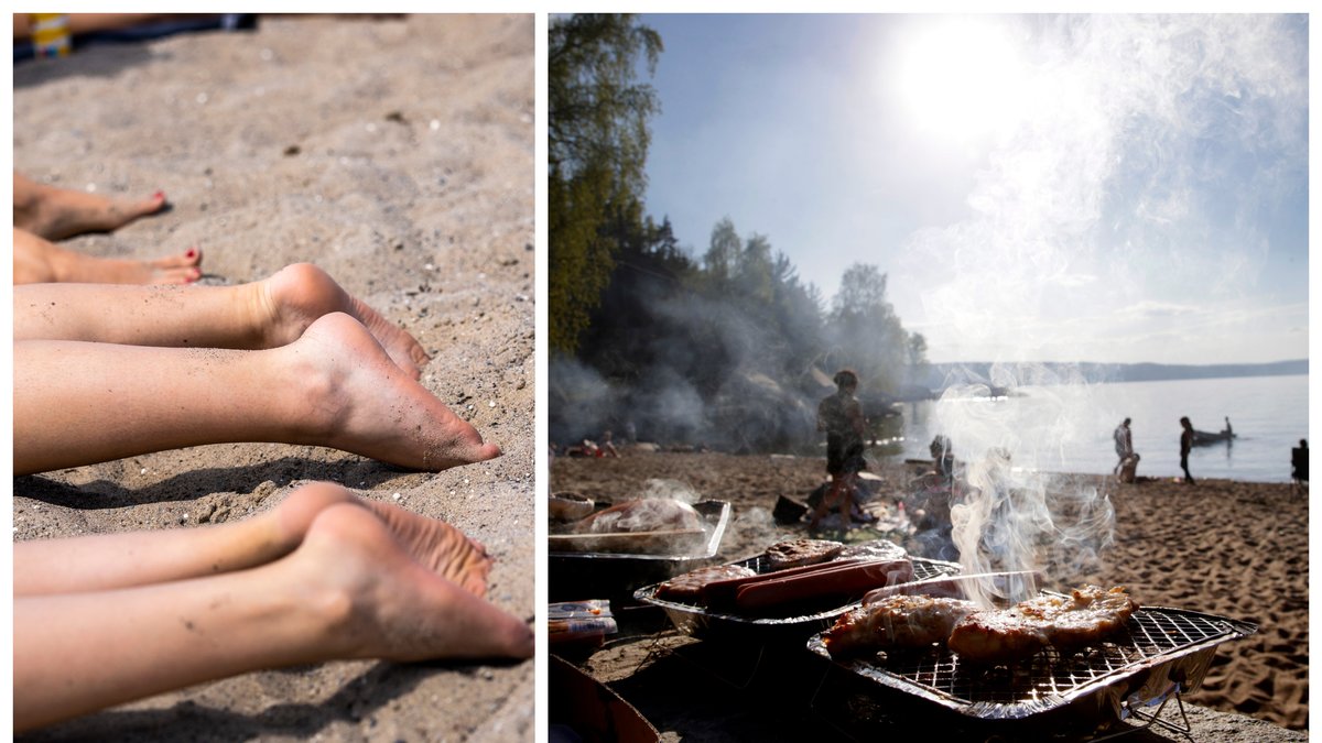 Det gäller att tänka till när man använder engångsgrill på stranden.