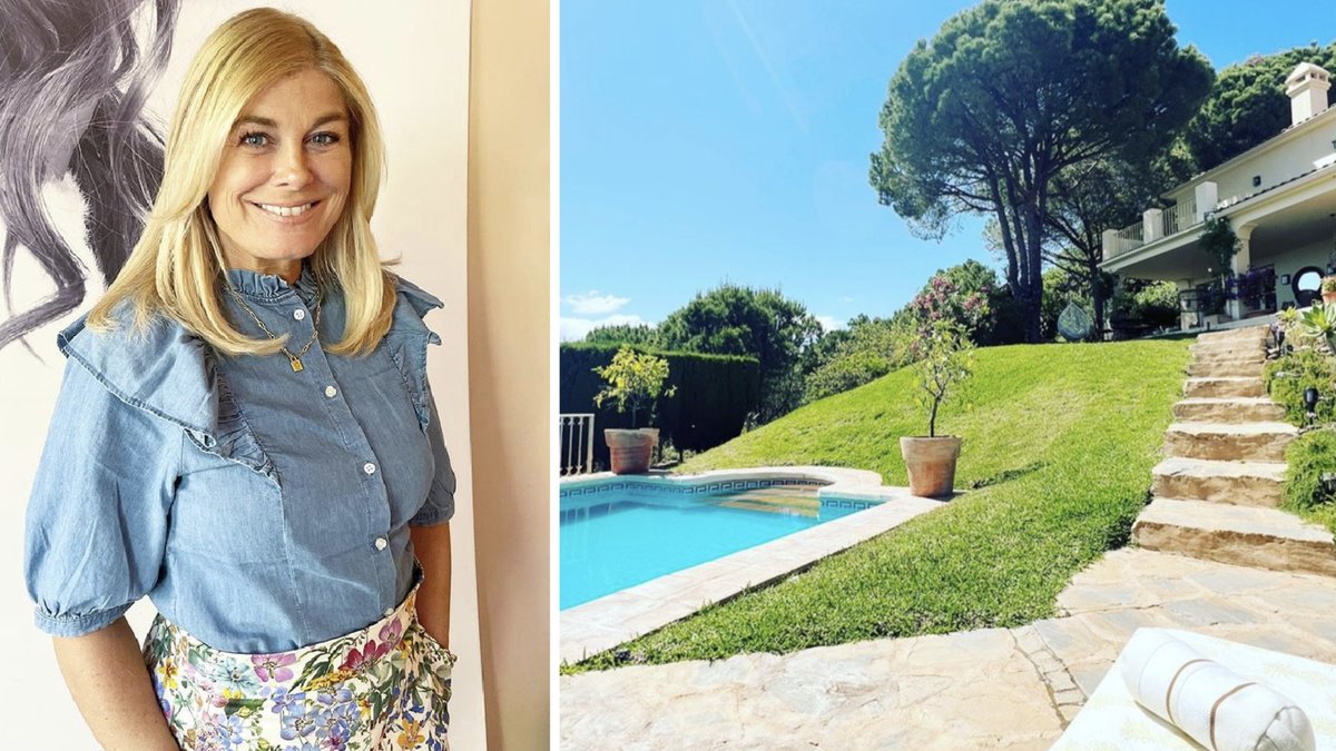 Efter lång väntan har Pernilla Wahlgren äntligen döpt sitt nya Marbellahus