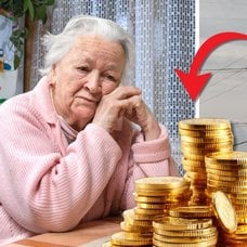 Äldre dam och elledning.