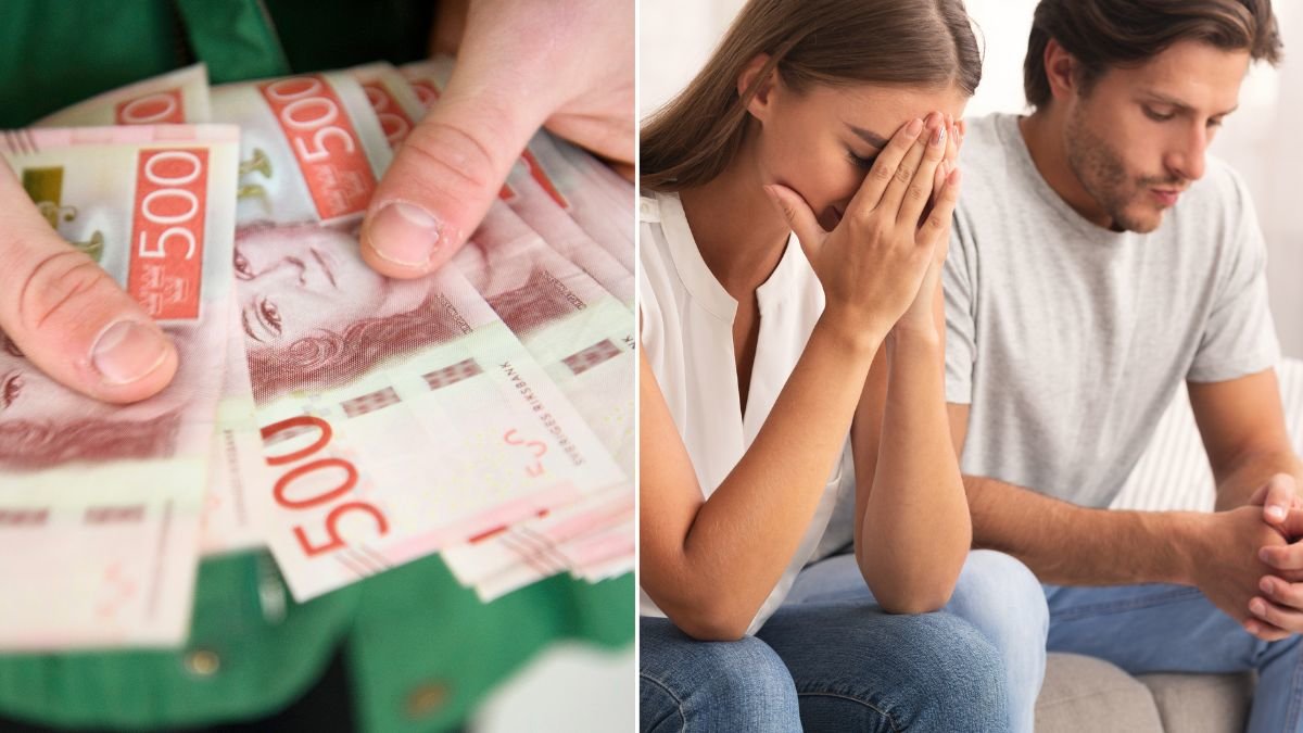Pengar och upprört par.