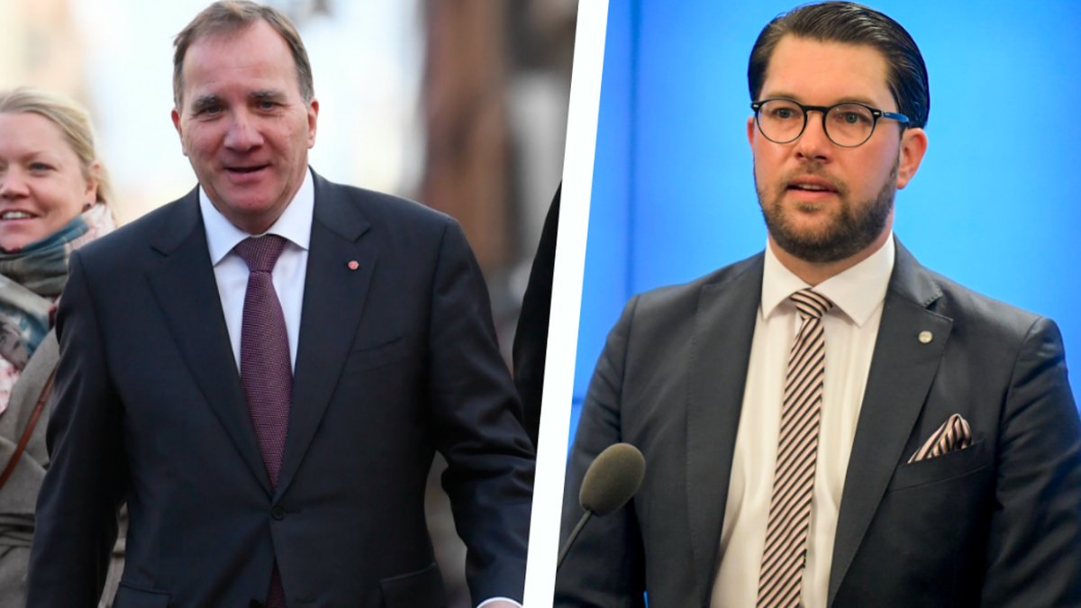 Stefan Löfven och Jimmie Åkesson. Montage
