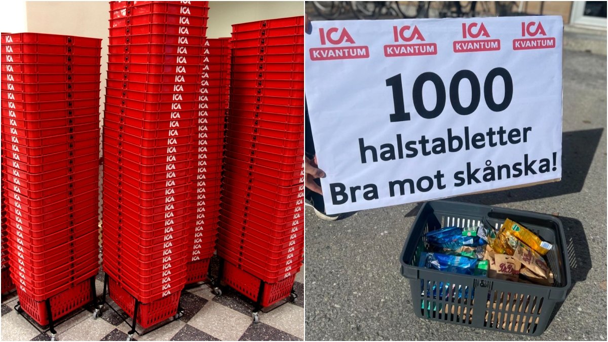 Här hånar Ica Kvantum Skellefteå skånska dialekten. 