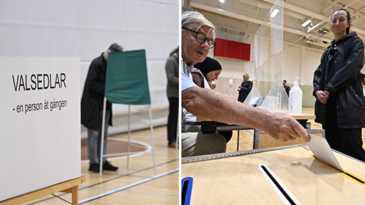 Röstning Hästhagens sporthall i Malmö på söndagsmorgonen.