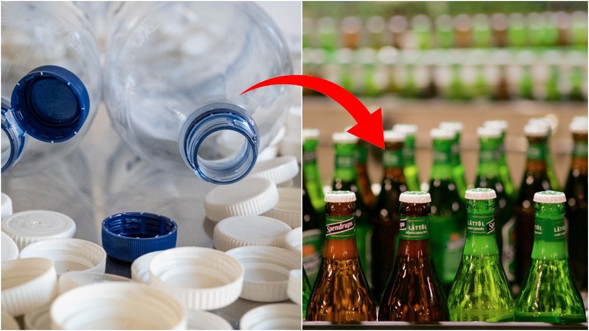 Plastflaskor och glasflaskor