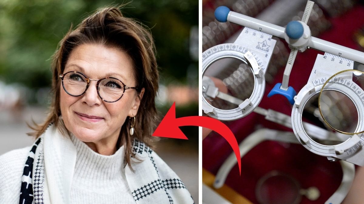 Katrin Sundberg till vänster. Optikerglas till höger. 