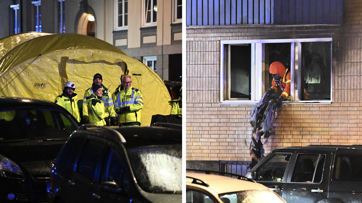 Fem skadade i brand i lägenhetshus i Stockholm