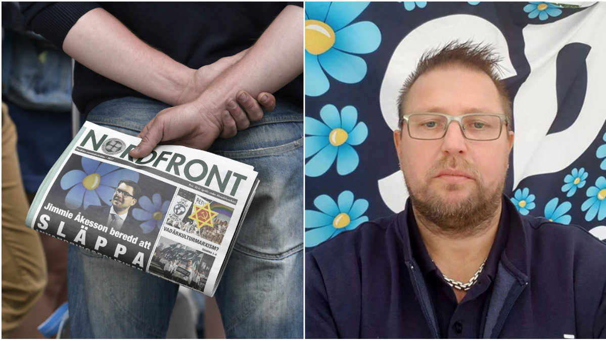 En person med Nordfronts tidning, Jari Ahonen.