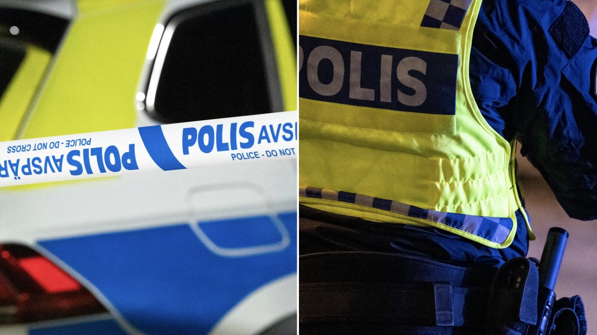 Polisen har skjutit en man med kniv. Genrebilder. 