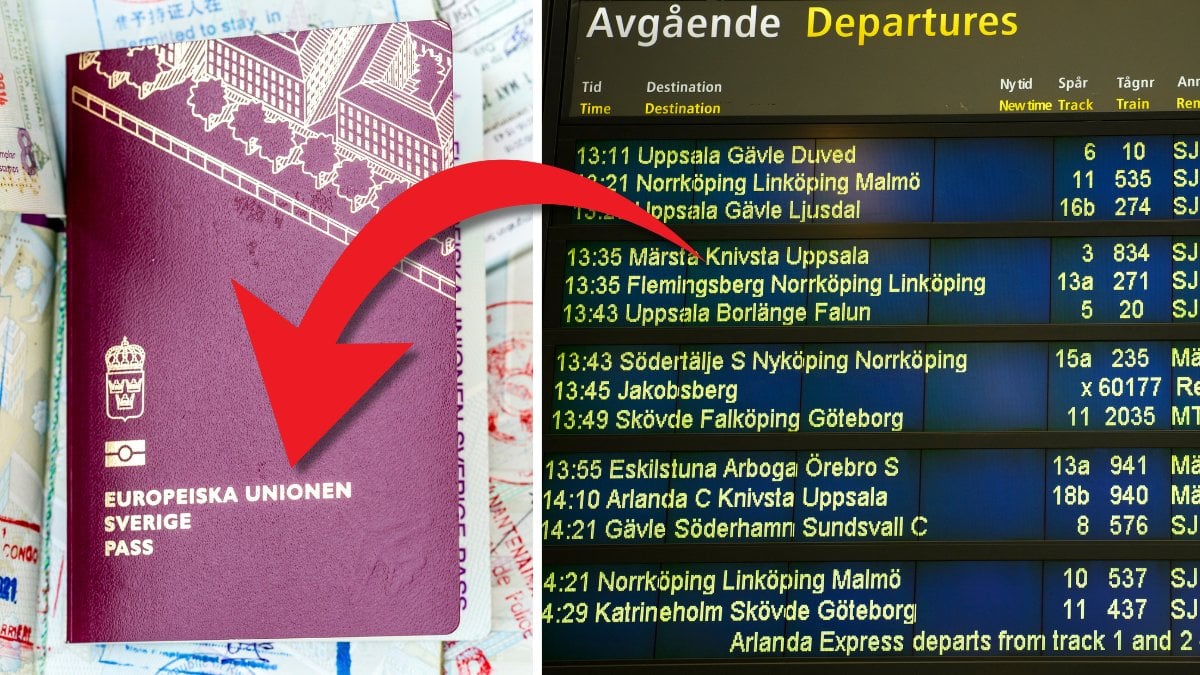 Pass och ankomsttavla.